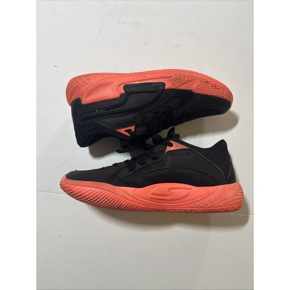 Puma Men's Black And Bright Orange Court Rider Chaos Slash Sneakers 9.5 EUC